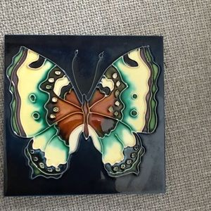 Decorative butterfly wall tile